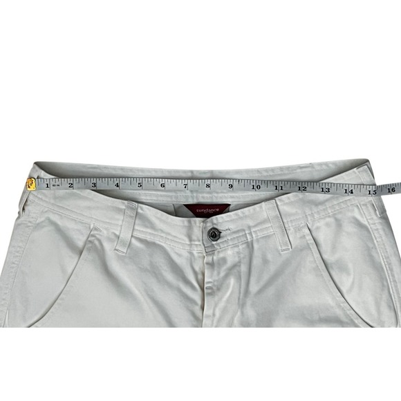 Sundance White Cargo Utility‎ Crop Pants 100% Cotton Sz 6 - Picture 6 of 16